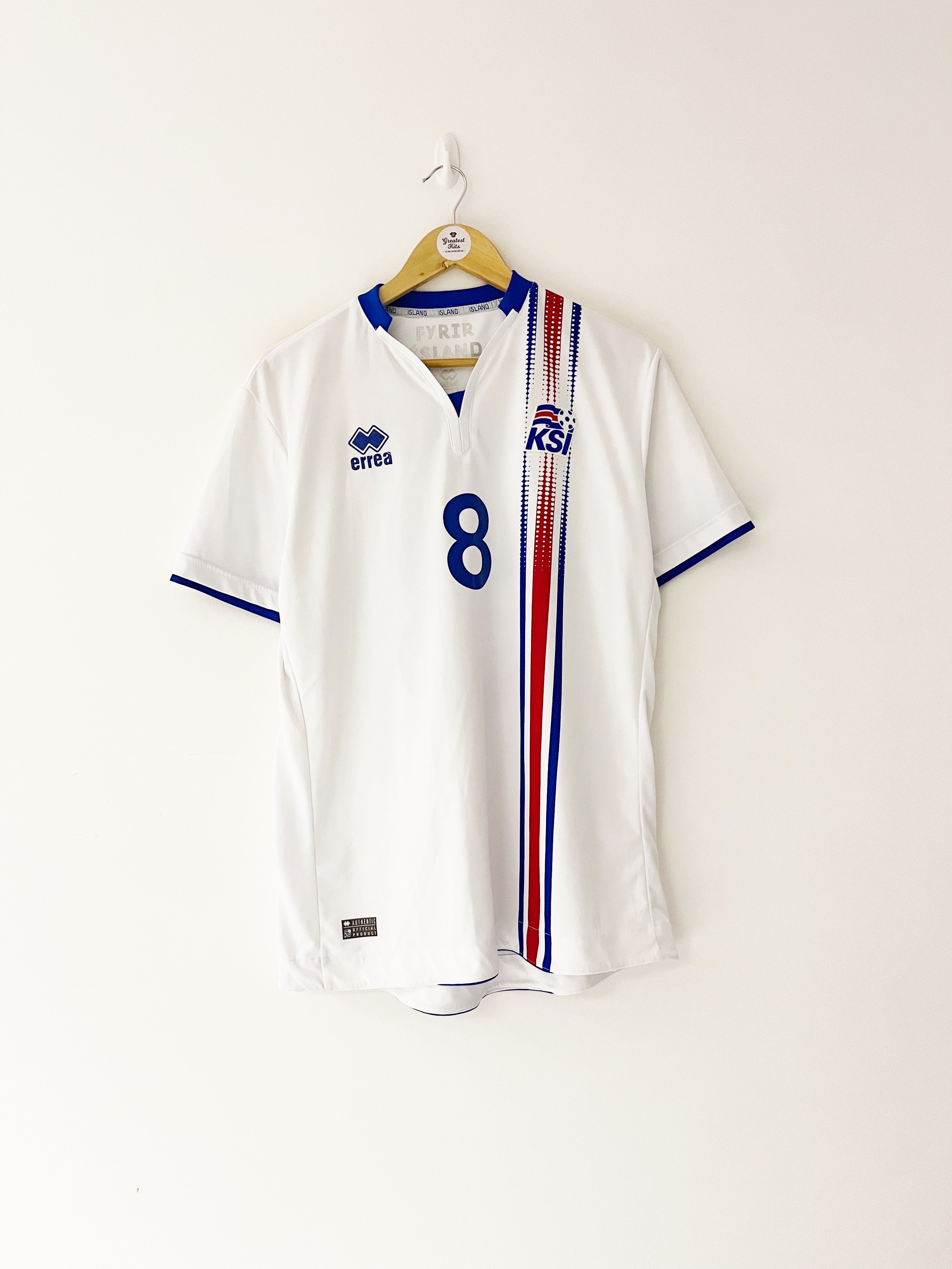 2016/17 Iceland Away Shirt B.Bjarnason #8 (L) 9/10