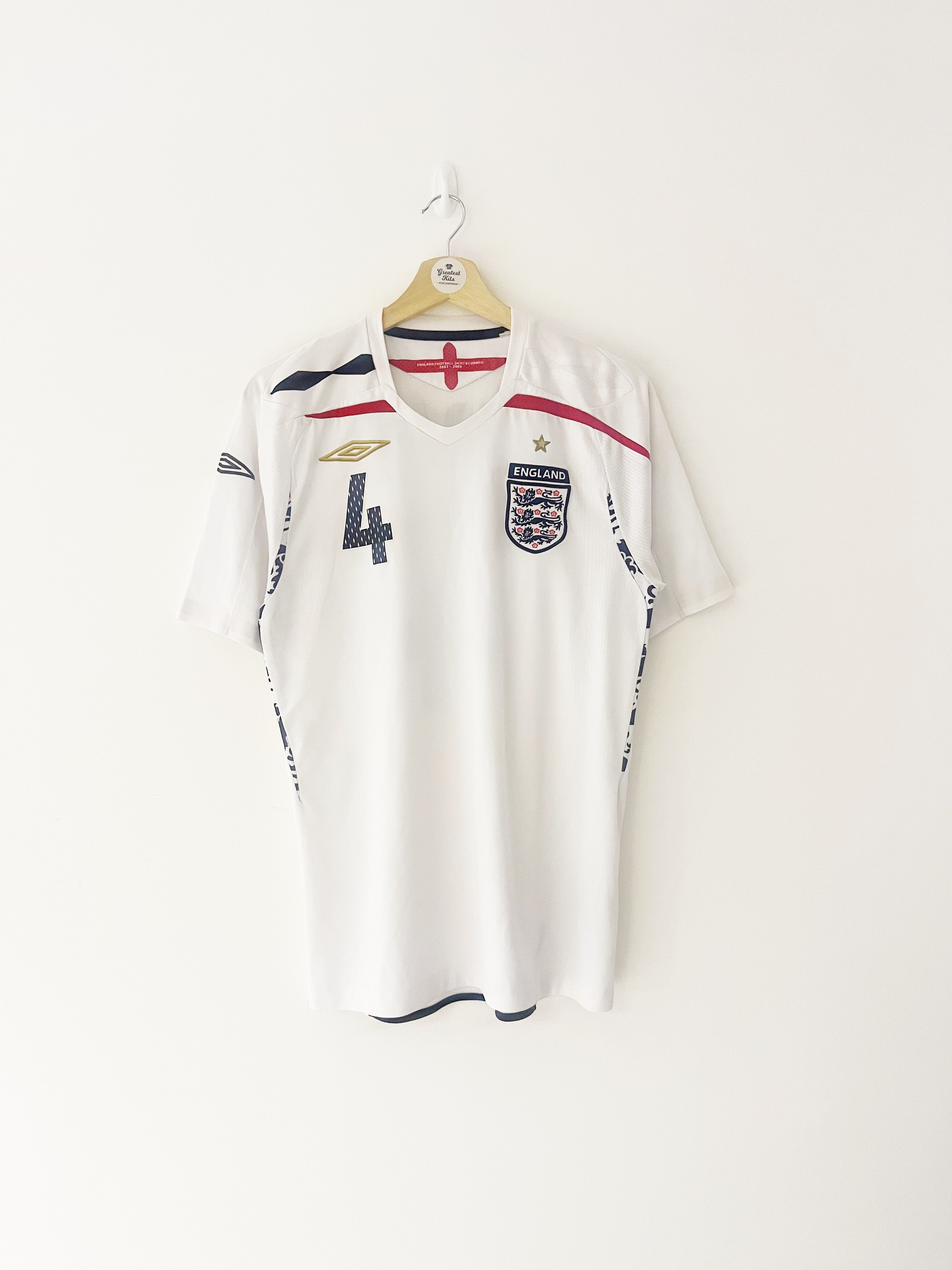 2007/09 England Home Shirt Gerrard #4 (S) 9/10