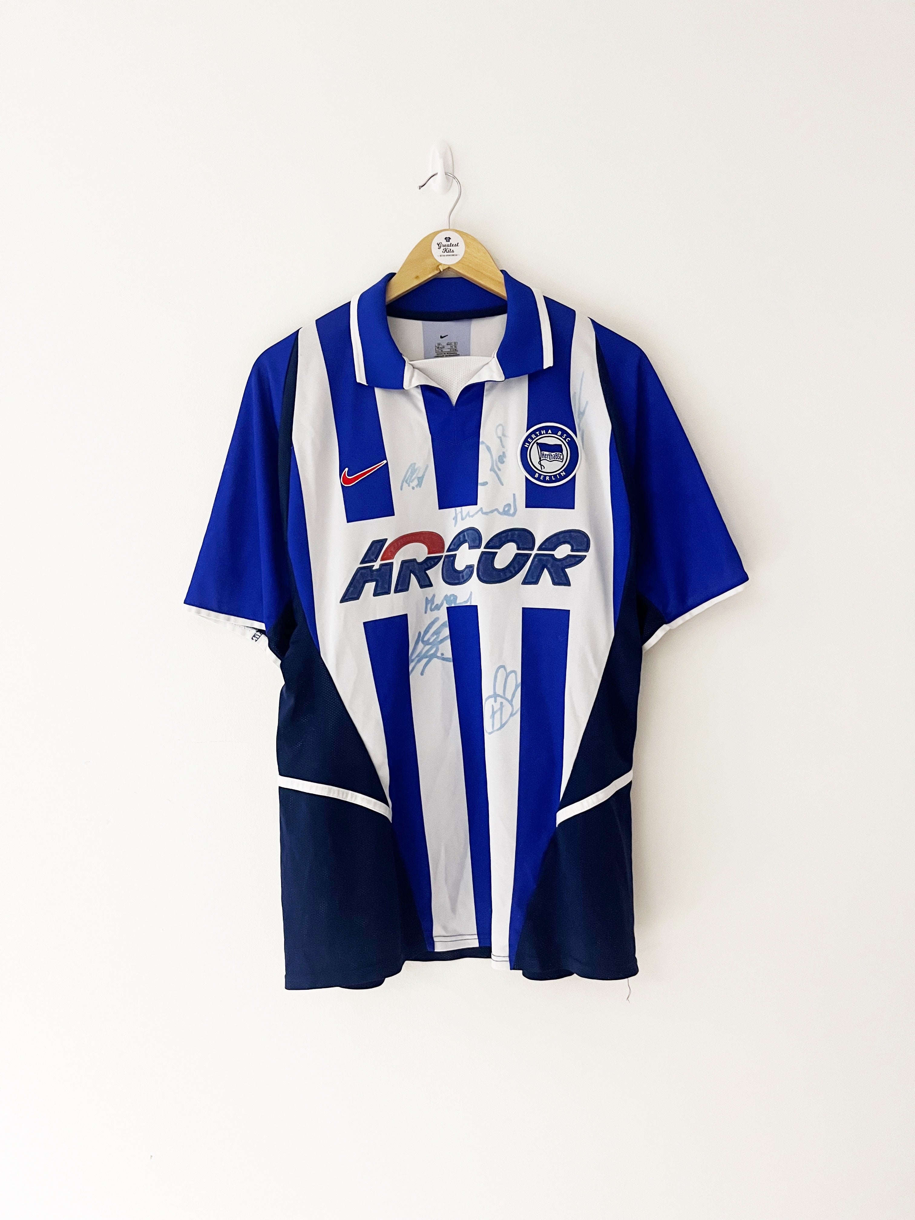 2002/04 Hertha Berlin Home *Signed* Shirt (L) 8.5/10