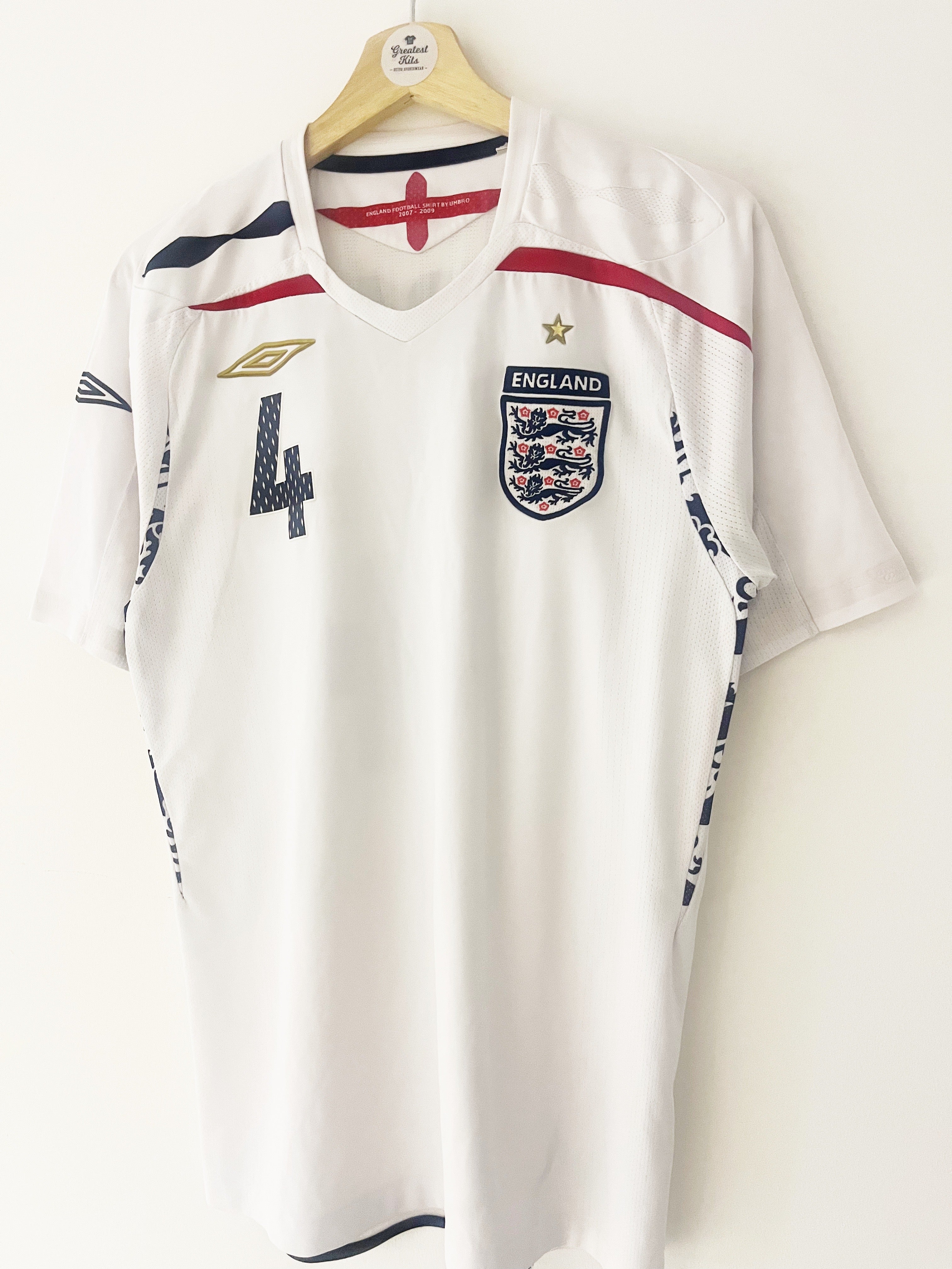 2007/09 England Home Shirt Gerrard #4 (S) 9/10