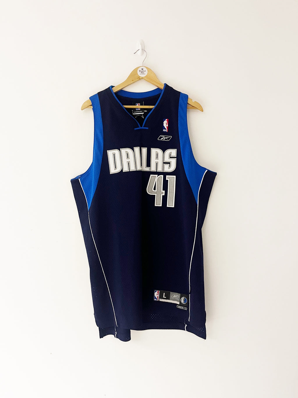 2002/05 Dallas Mavericks Away Reebok Jersey Nowitzki #41 (L) 9/10