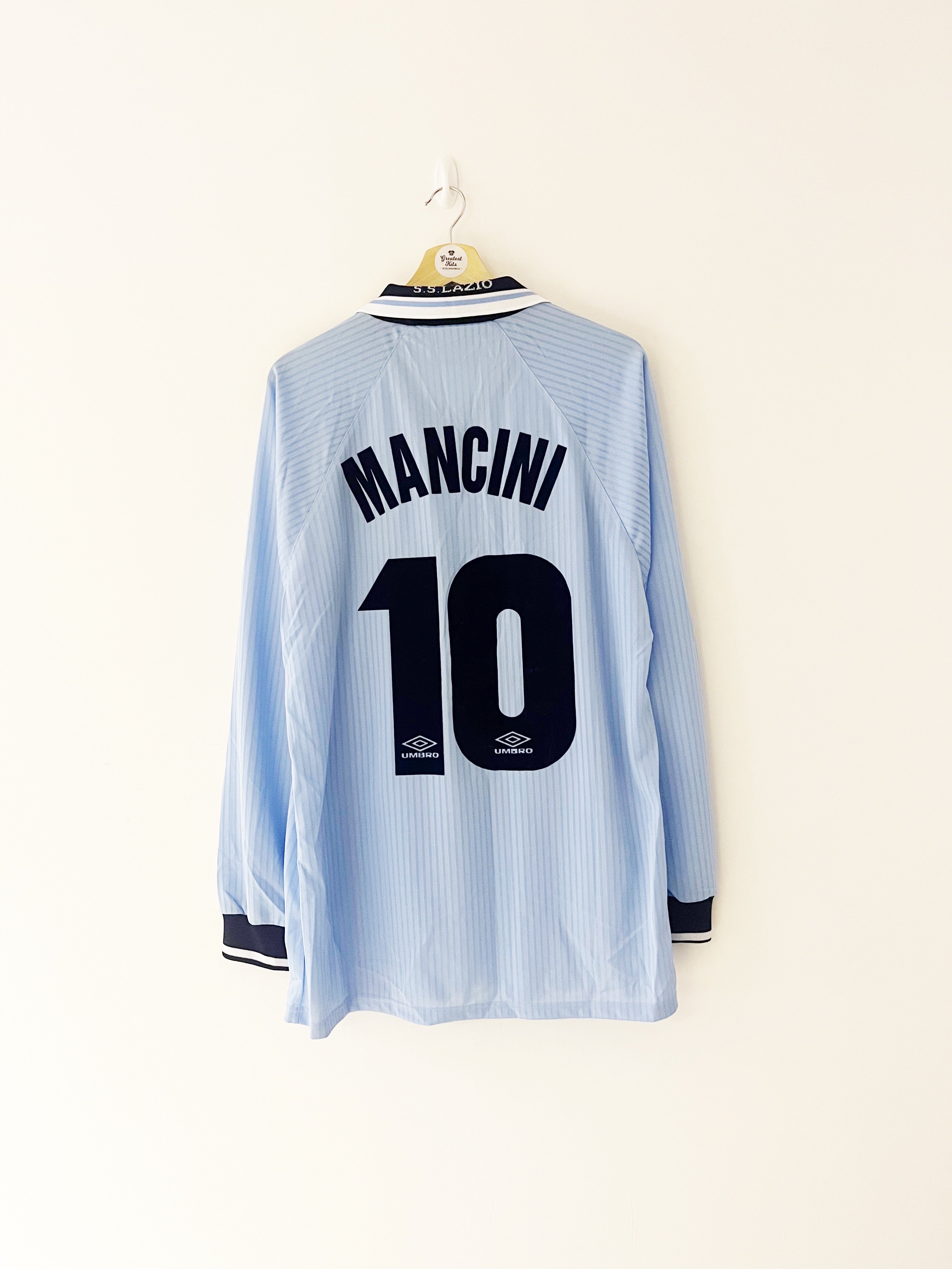 1997/98 Lazio *Player Spec* Home L/S Shirt Mancini #10 (L) 9.5/10