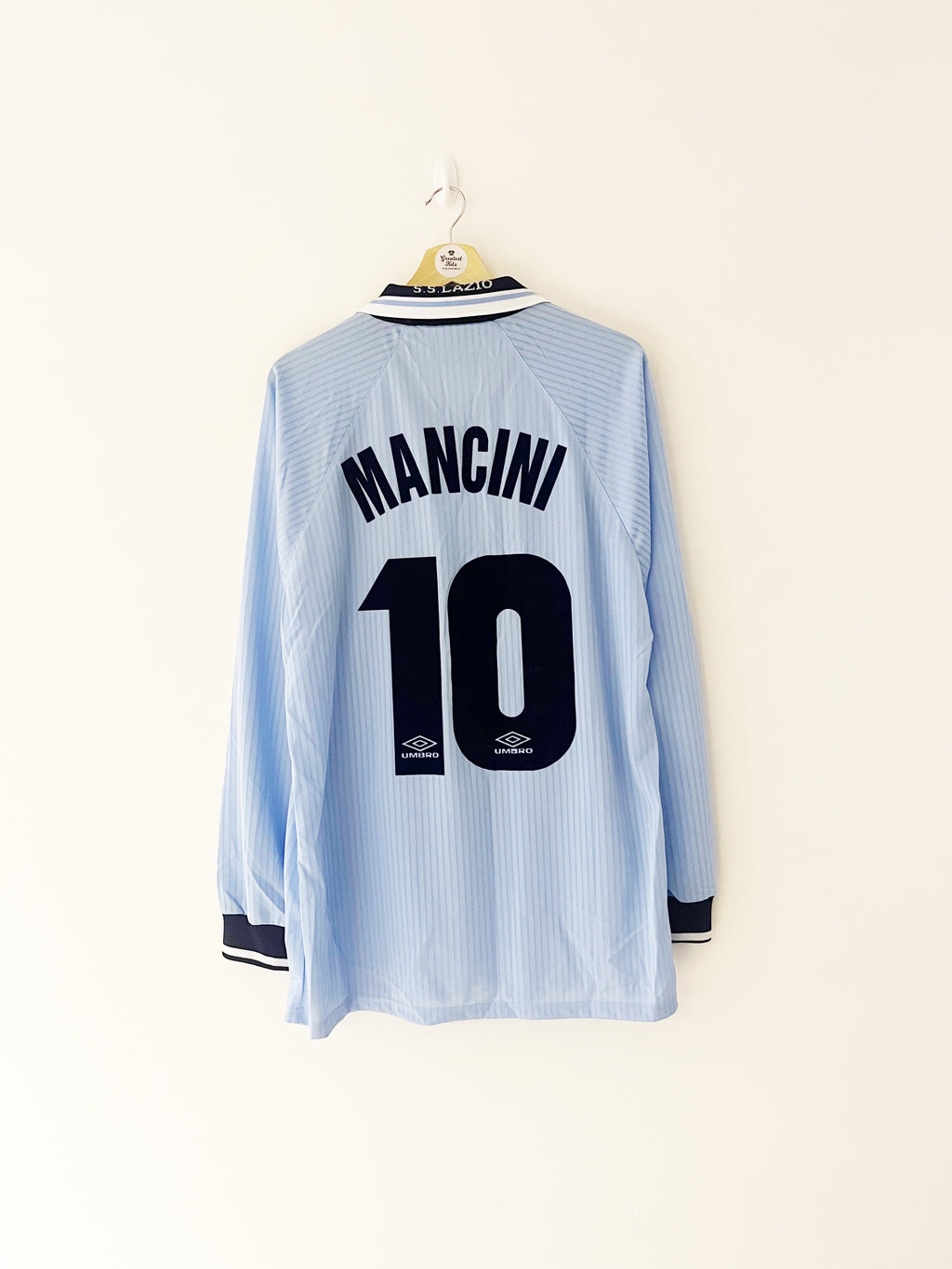 1997/98 Lazio Home L/S Shirt Mancini #10 (L) 9.5/10