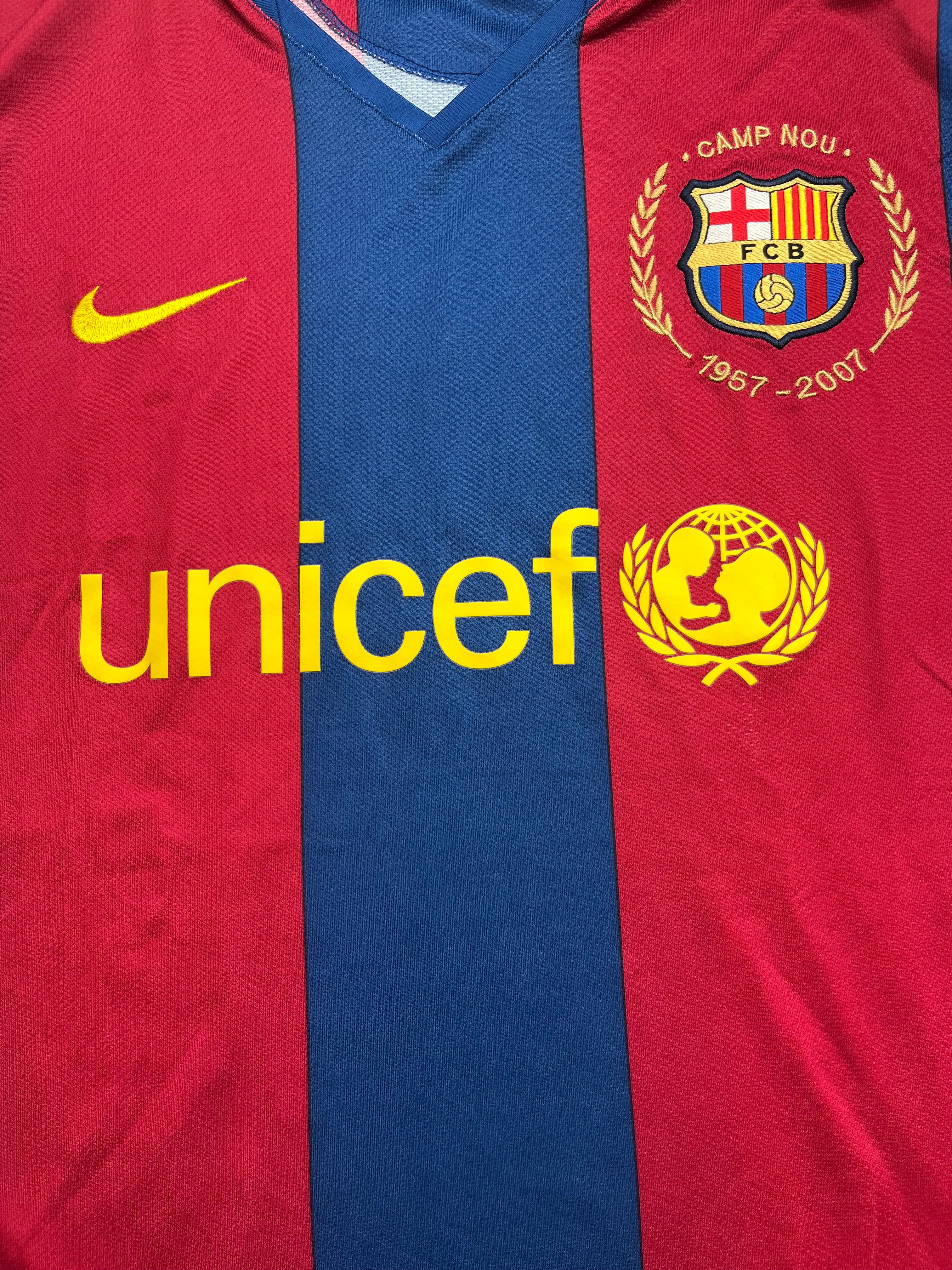 2007/08 Barcelona Home Shirt (M) 9/10