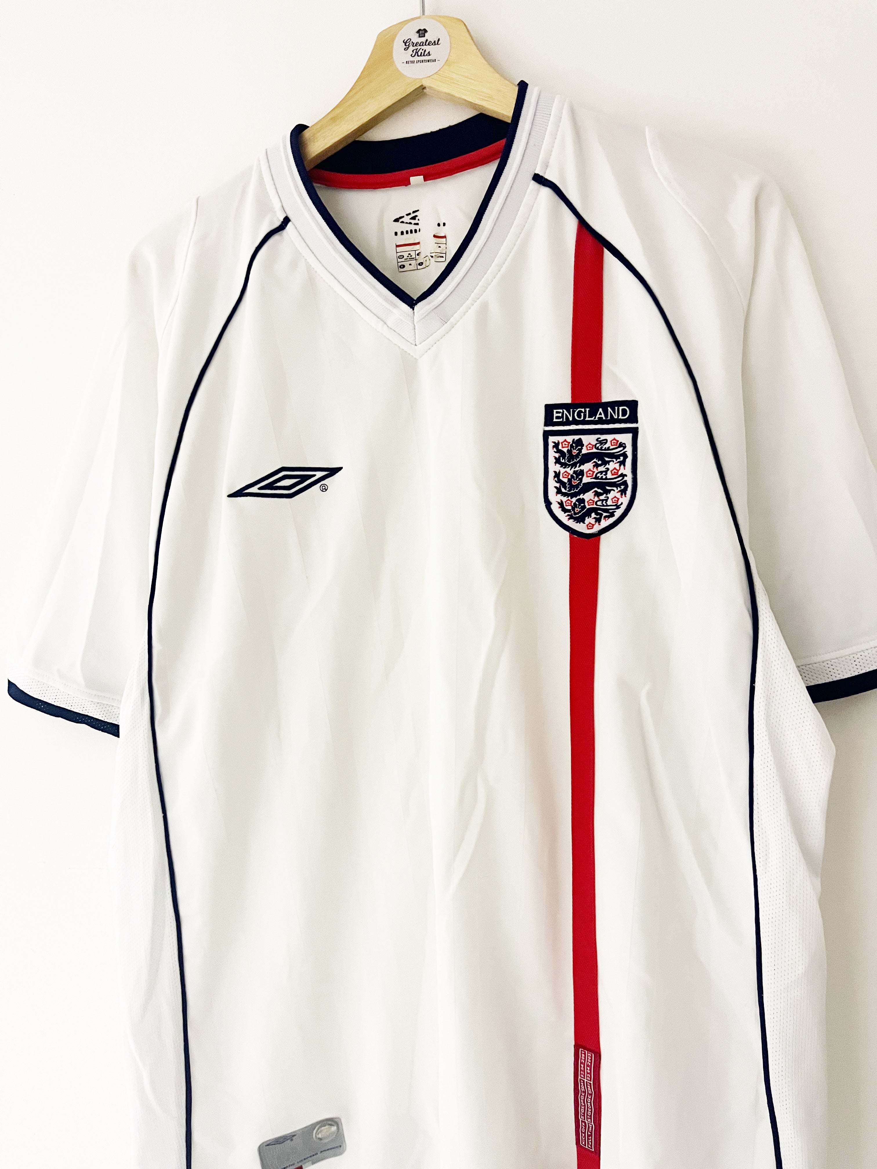 2001/03 England Home Shirt (XL) 8.5/10