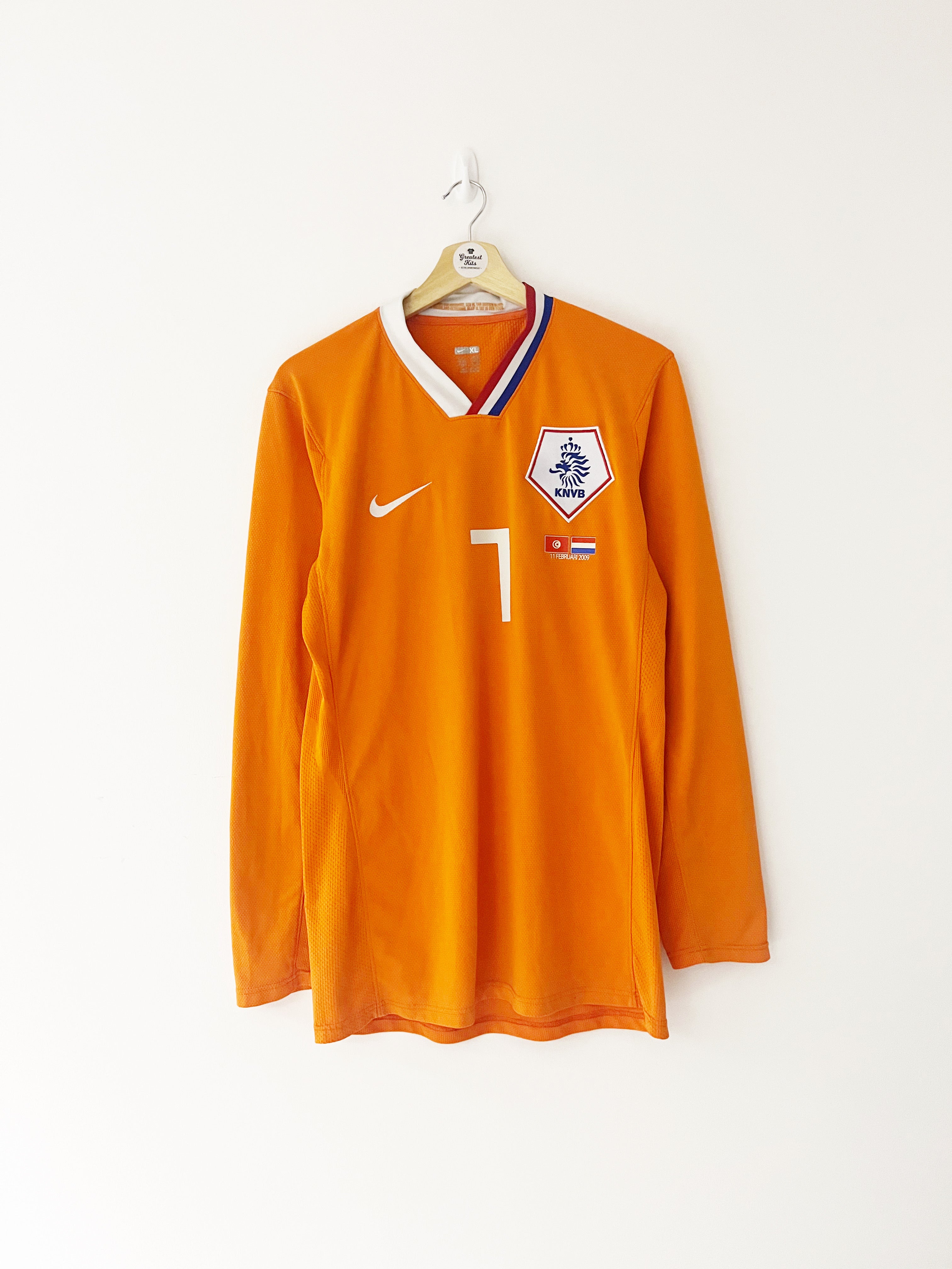 2008/10 Holland Home *Player Spec* L/S Shirt V.Persie #7 (XL) 9/10