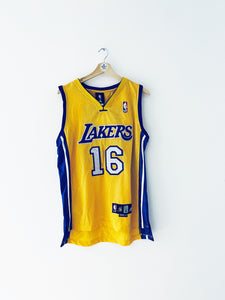 2010-14 Los Angeles Lakers Adidas Home Jersey Gasol #16 (S) 9/10