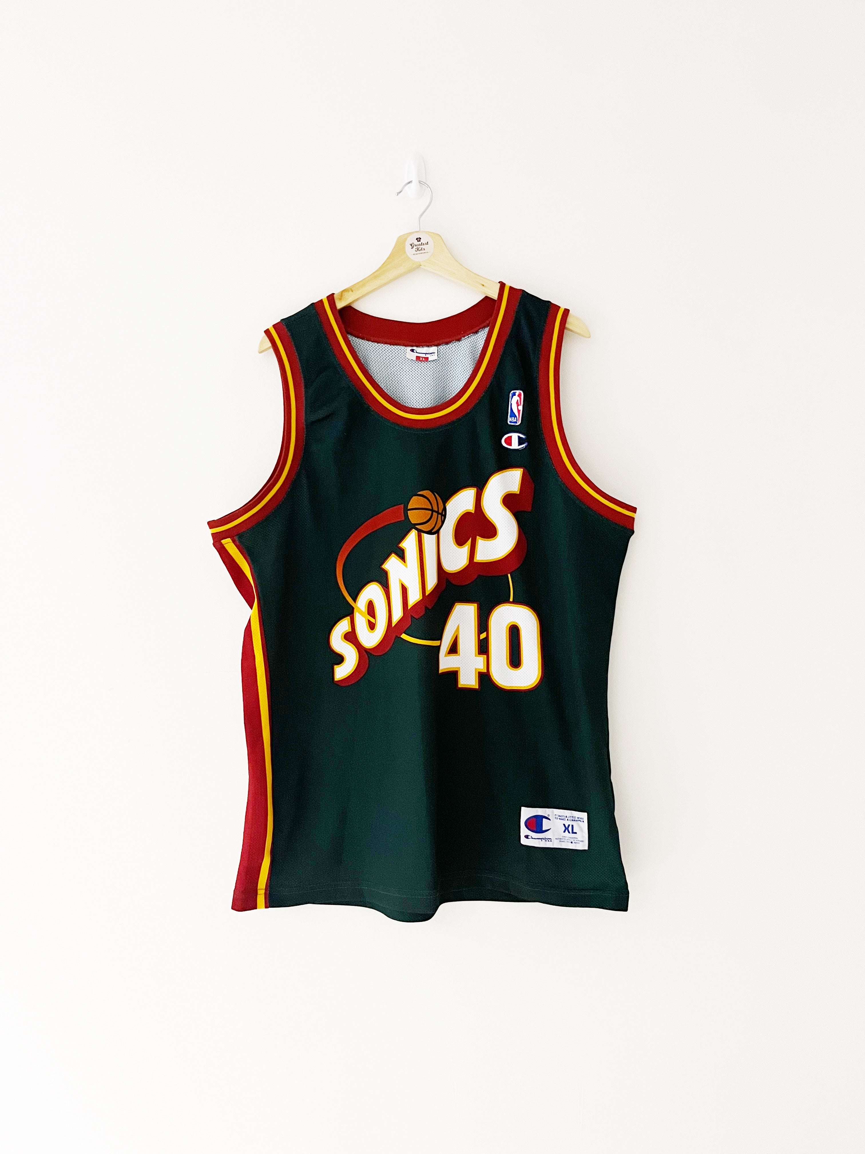 1995-97 Seattle SuperSonics Champion Home Jersey Kemp #40 (XL) 9/10