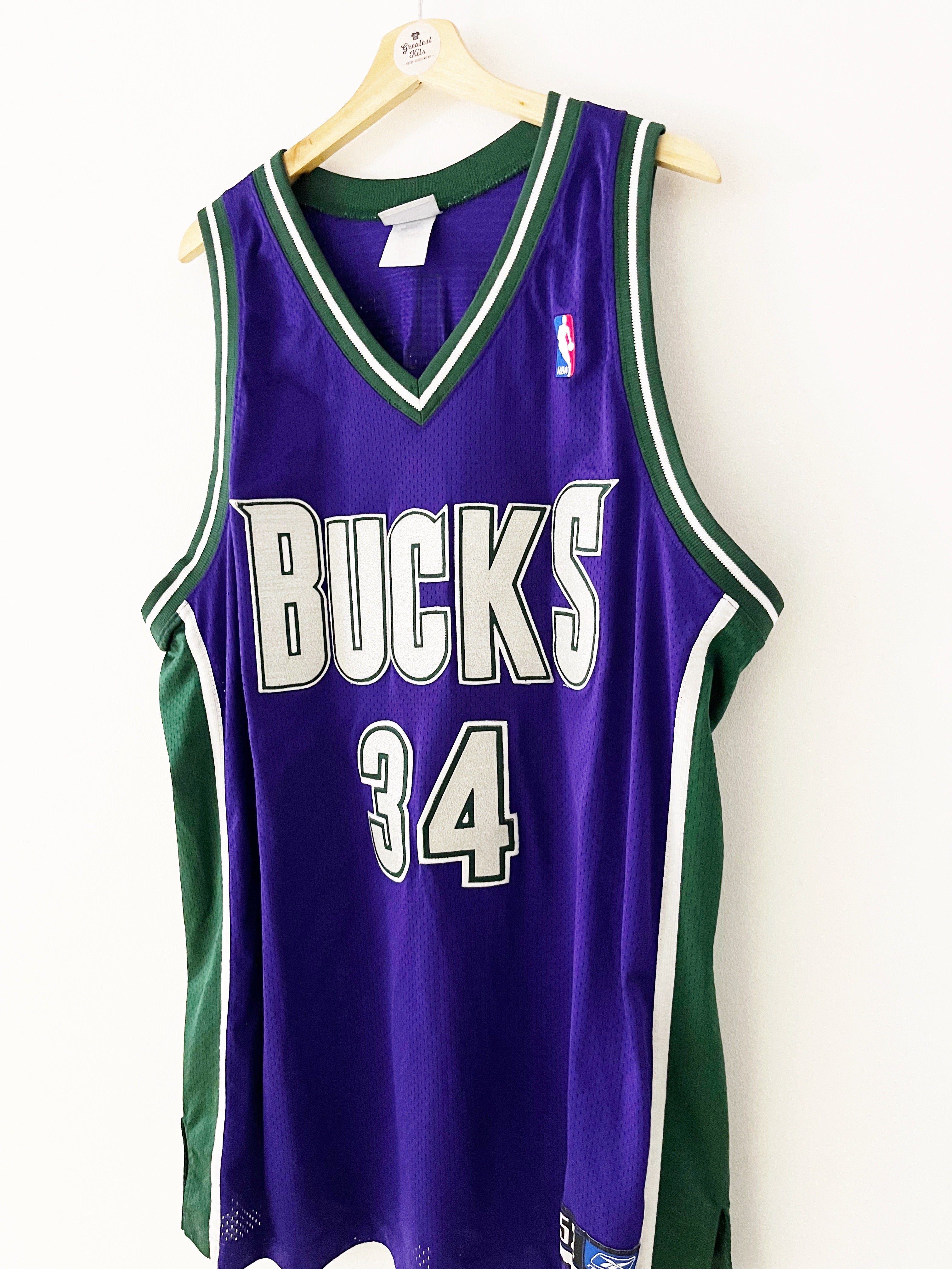 1997-99 Milwaukee Bucks Reebok Road Jersey Allen #34 (XL) 9/10