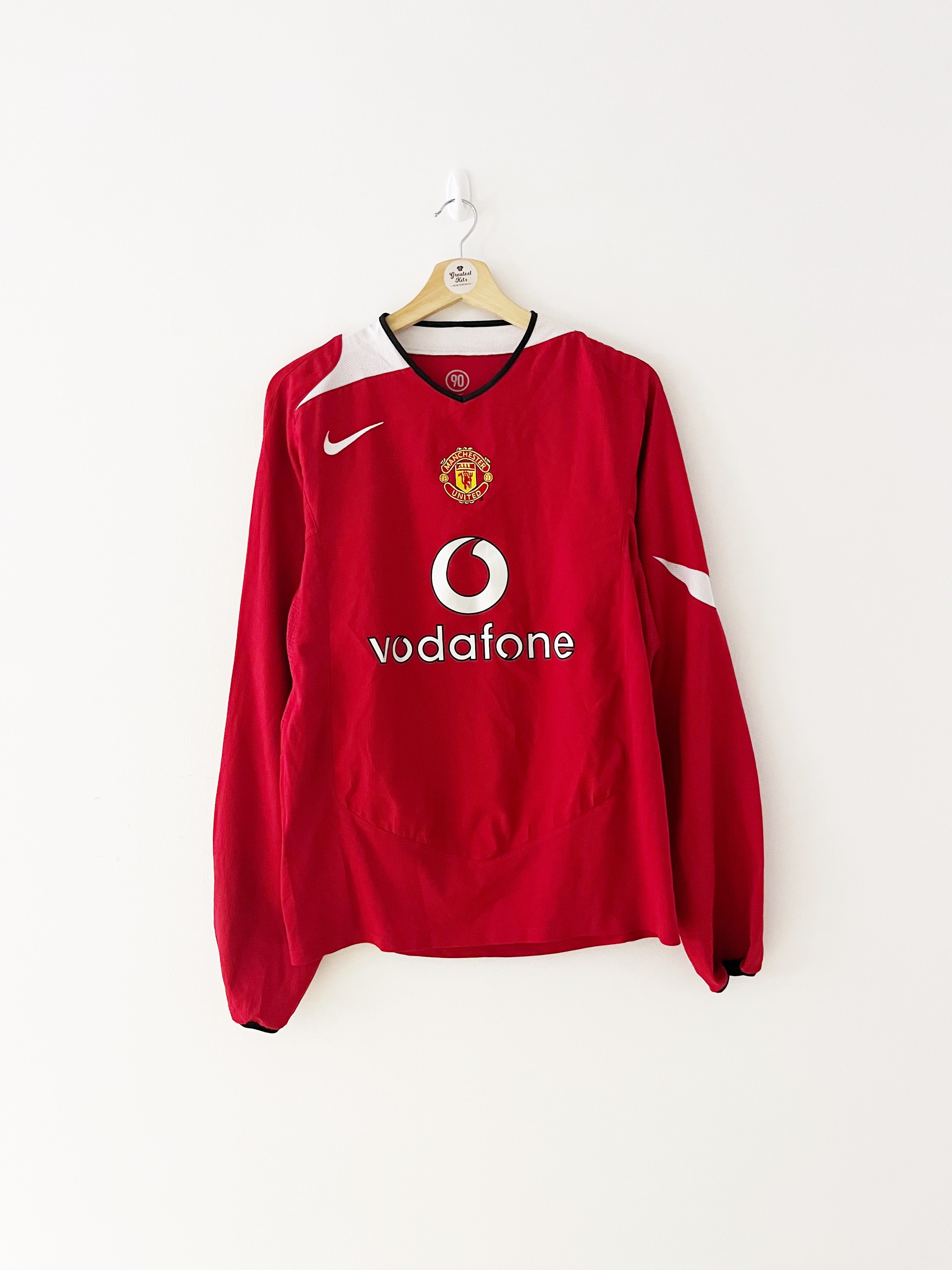 2004/06 Manchester United Home L/S Shirt (M) 9/10