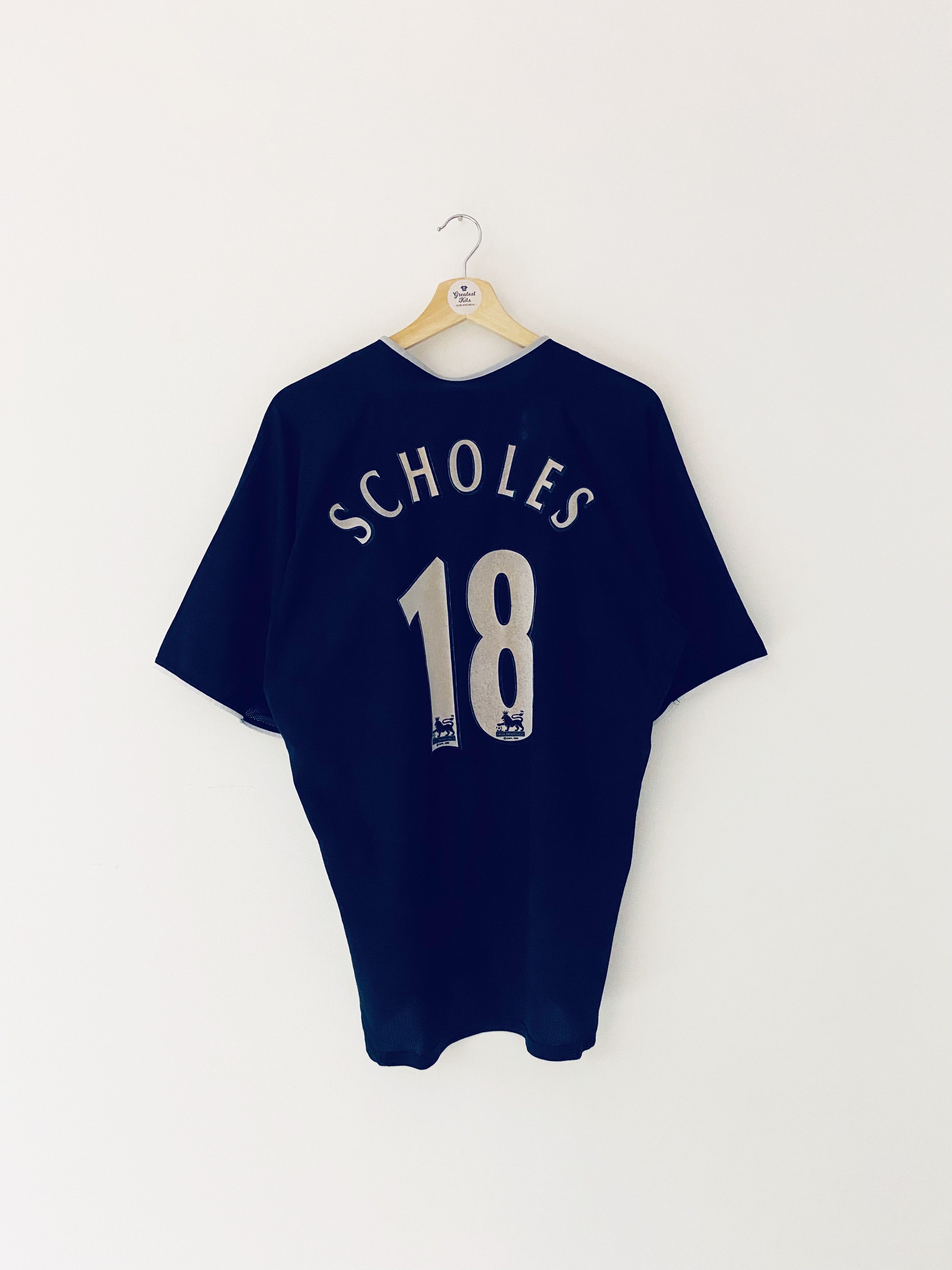 2003/05 Manchester United Away Shirt Scholes #18 (L) 7/10