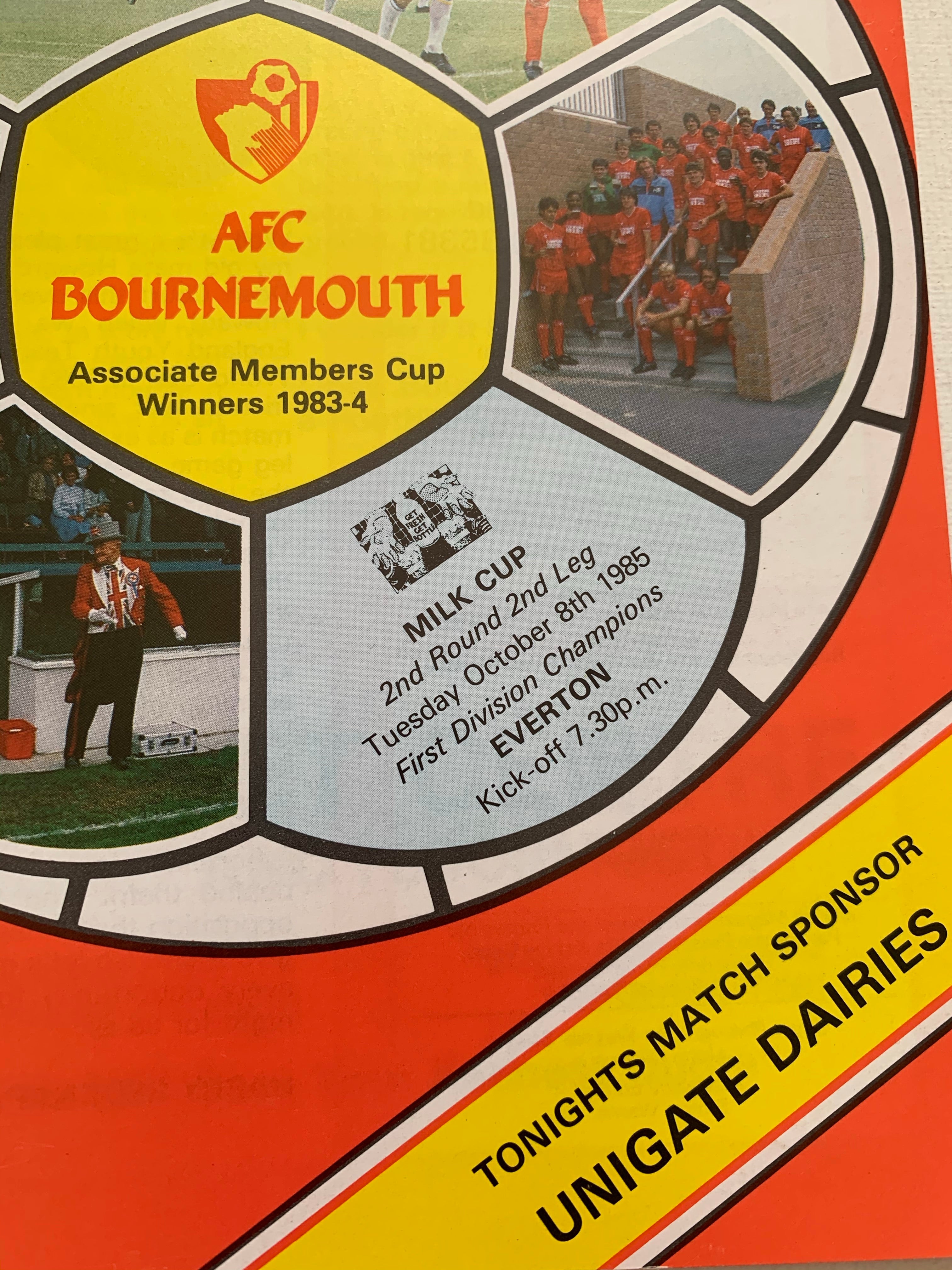 1985 Bournemouth v Everton Milk Cup Matchday Programme